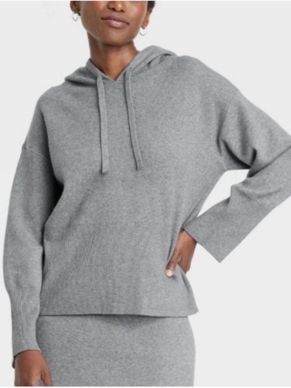 A New Day Cashmere Feel Cozy Knit Hoodie Sweatshirt